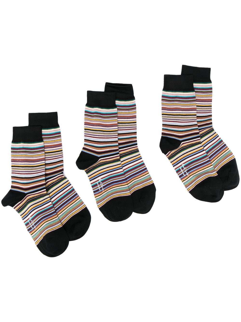 Paul Smith 3er-Set Intarsien-Socken mit Streifen - Schwarz von Paul Smith