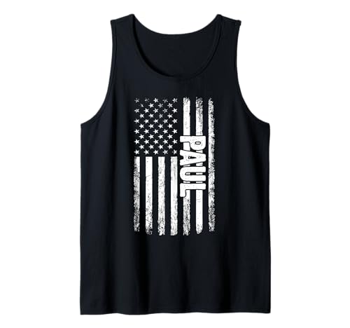 Paul persönlicher Name American Flag Retro Männer Frauen Tank Top von Paul spezialisierte den ersten Jungen Männer