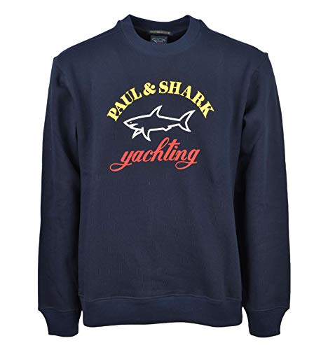 PAUL & SHARK - Herren Sweatshirt Pullover Blau Druck Logo C0P1095 013-31915 - XL von Paul & Shark