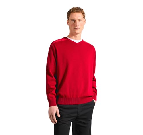 PAUL & SHARK Pullover mit V-Ausschnitt aus Wolle C0P1027 577 Iconic Abzeichen Farbe Rot, Siehe Foto, XX-Large von Paul & Shark