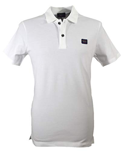 Paul and Shark Herren Pique Baumwoll-Polo-Shirt Weiß M von Paul & Shark