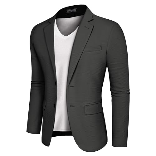 Anzüge & Sakkos für Herren Hochzeit Party Modern Sportlich Anzugjacken Regular Fit Dunkelgrau XXL von PaulJones