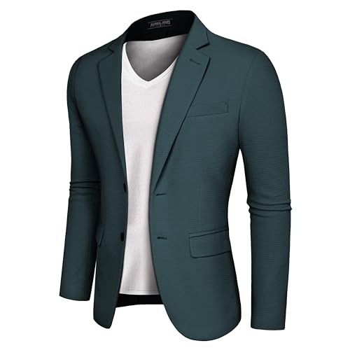 Anzüge & Sakkos für Herren mit Tasche Sportlich Blazer Modisch Rückenbelüftung Hochzeit M Pfauenblau 611S24-4 von PaulJones