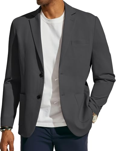 PaulJones Blazer Herren Anzugjacke Sportlich Trachte Jackett für Herren Regular Fit M Dunkelgrau 631S24-2 von PaulJones