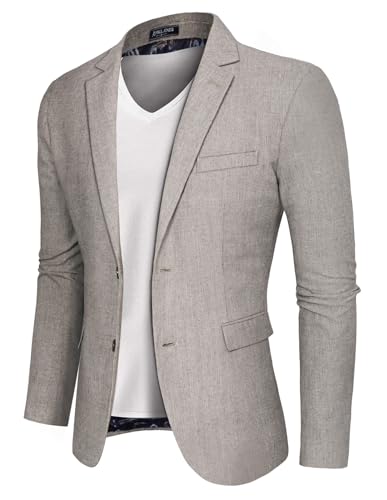 PaulJones Blazer Herren Sportlich Modern Sakko Regular Fit Anzugjacke Khaki L von PaulJones