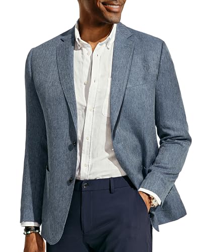 PaulJones Blazer für Herren Sportlich Sakko Regular Fit Trachte Anzugjacke mit Tasche L Denim Blau 558S24-6 von PaulJones