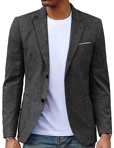 Sakko Herren Party Elegante Slim Fit mit gkerbtem Kragen mit 2 Knöpfe Grau S 476-5 von PaulJones