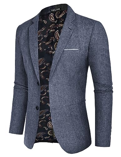 PaulJones Herren Sakko Leger Regular Fit Anzugjacken für Herren mit gkerbtem Kragen Blau XXL 476-6 von PaulJones