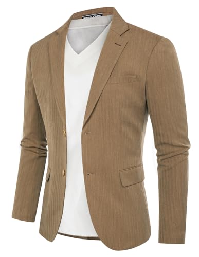 PaulJones Sakko Herren Casual Fit Blazer Klassische Passform Elegante mit Tasche Fischgrätenmuster 44 Braun 472A23-5 von PaulJones