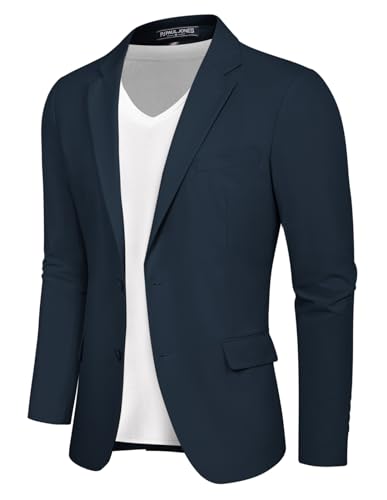 PaulJones Sakko Herren Slim Fit Anzugjacke Sportlich Herren Blazer Casual Anzugjacken XL Dunkelbeu 571S24-2 von PaulJones