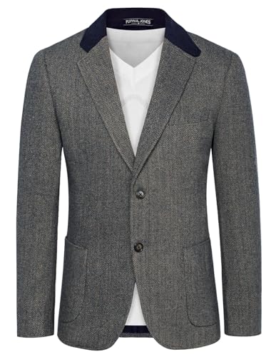 PaulJones Sakko Herren Sportlich 2 Knöpfe Vintage Sakko aus Wool Winter Slim Fit Elegante 462A23-6 von PaulJones