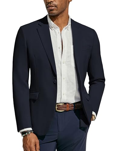 PaulJones Sakko Herren Sportlich EIN Knopf Elegant Dünne Anzugjacke Business Blazer Dunkelblau M von PaulJones