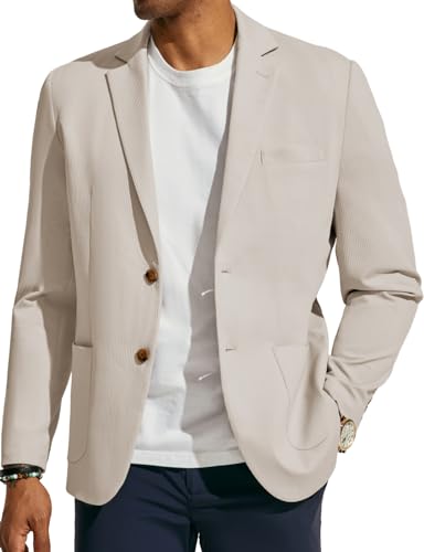 PaulJones Sakko für Herren Regular Fit Anzugjacke Lässig mit gekerbtem Revers Strech L Aprikose 631S24-4 von PaulJones