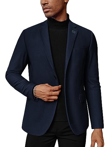 PaulJones Trachter Blazer Herren für Hochzeit Party Anzugjacke Herren Elegante mit gekerbtem Revers S Dunkelblau 507A23-3 von PaulJones