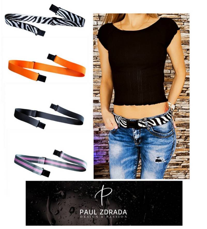 PaulZdrada Stoffgürtel Damen Gürtel Jeansgürtel Stoffgürtel mit Klick-Verschluss Modern 2025 von PaulZdrada