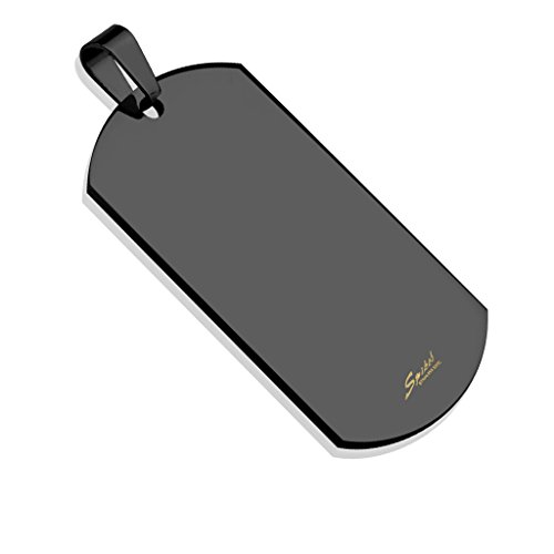 Paula & Fritz® Damen Ketten-Anhänger Dog Tag 316L Chirurgenstahl Schwarz 57 x 26,5-mm Halsketten-Anhänger Pendant Erkennungsmarke Personalisierbar von Paula & Fritz