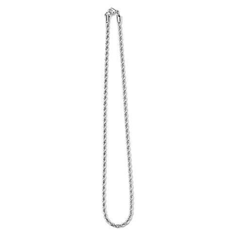 Paula & Fritz® Edelstahl Hals-Kette Damen Silber 410-mm Lang 3-mm Breit ca 11-Gramm Herren-Kette Hals-Schmuck Kordelkette Frauen-Ketten Männer-Ketten von Paula & Fritz