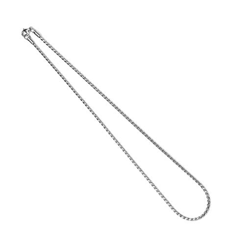 Paula & Fritz® Edelstahl Hals-Kette Damen Silber 455-mm Lang 2,2-mm ca 13-Gramm Herren-Kette Hals-Schmuck Zopf-Kette Frauen-Ketten Männer-Ketten von Paula & Fritz