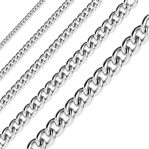 Paula & Fritz® Edelstahl Hals-Kette Damen Silber 485-mm Lang 10-mm Breit ca 26-Gramm Herren-Kette Hals-Schmuck Anker-Kette Frauen-Ketten Männer-Ketten von Paula & Fritz