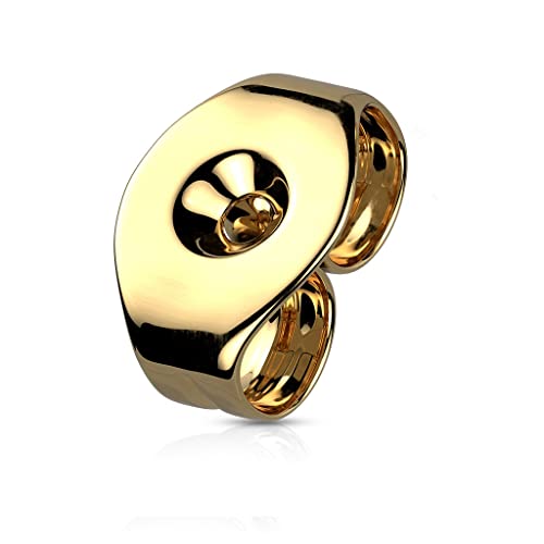 Paula & Fritz® Ersatz Ohrring-Verschluss Gold Gewindelos Titan-IUM Grade 12 6-mm x 3-mm Kombinierbar Push-In Ohrstecker-Verschluss Butterfly Back von Paula & Fritz