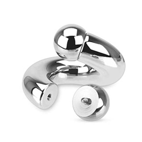 Paula & Fritz® Expander Taper Twist-er Silber 10-mm Stark 12-mm Lang 12-mm Kugel Chirurgenstahl 316L Piercing Ohr-Schmuck Ohr-Tunnel Damen Herren Dehnen von Paula & Fritz