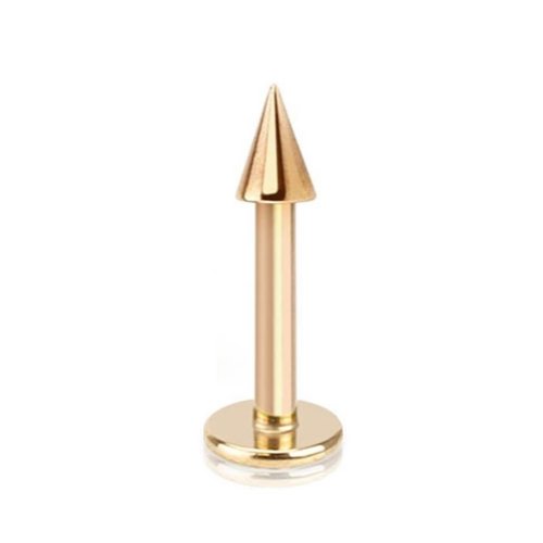 Paula & Fritz® Labret Piercing Lippenpiercing Stecker 10-mm 1,6-mm Ohr Rosegold Damen Herren Tragus Conch Stab Chirurgenstahl Spitze Kegel von Paula & Fritz