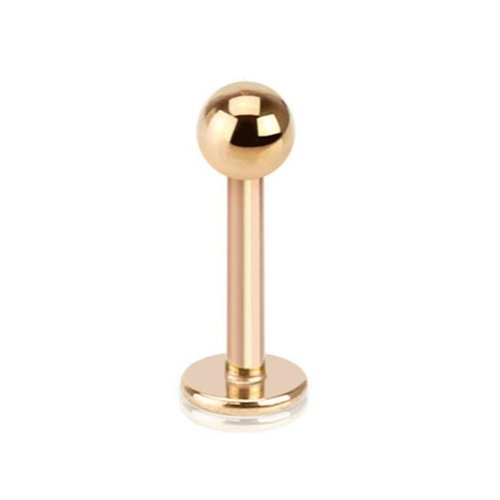 Paula & Fritz® Labret Piercing Rosegold Lippenpiercing Stecker Ohr Damen Herren Tragus Conch 4-mm Kugel Stab Chirurgenstahl 1,6-mm 10-mm von Paula & Fritz