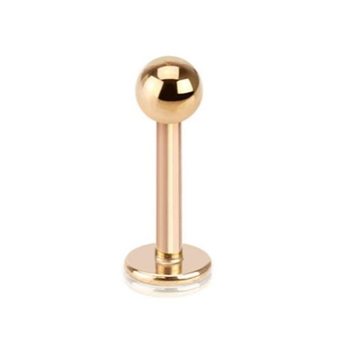 Paula & Fritz® Labret Piercing Rosegold Lippenpiercing Stecker Ohr Damen Herren Tragus Conch Kugel Stab Chirurgenstahl 1,2-mm 11-mm von Paula & Fritz