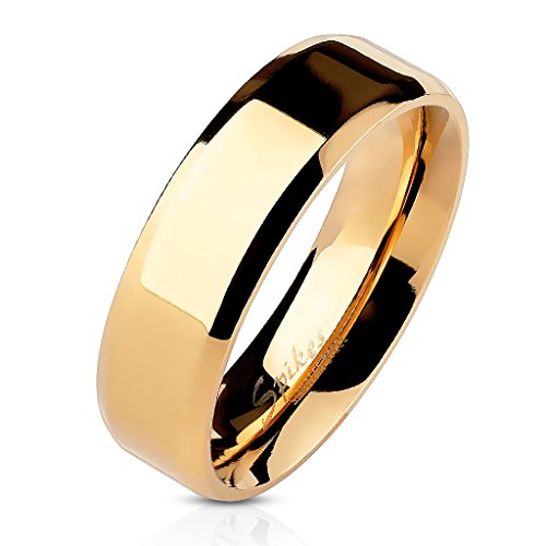 Paula & Fritz® Ring Damen Rosegold Größe 52 (16,6) 6-mm Breit 316L Chirurgenstahl Damenring Herrenring Partnerring Hochglanz-poliert Band-Ring Ehe-Ring von Paula & Fritz