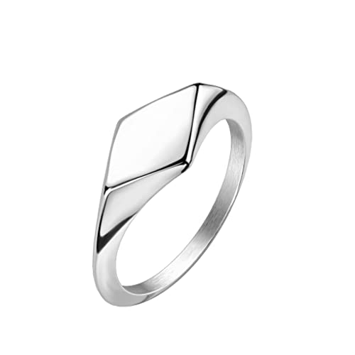 Paula & Fritz® Ring Damen Siegelring Silber 316L Chirurgenstahl Größe 49 (15,6) 8,5-mm breit Damen-Ring Herren-Ring Partner-Ring Verlobungs-Ring Ehering von Paula & Fritz