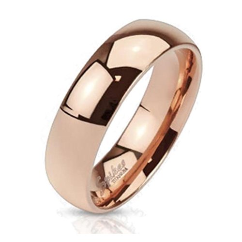 Paula & Fritz® Ring Herren Kuppel-Ring Rosegold Titan Grade 2 Größe 59 (18,8) 8-mm Breit-e Partnerring Verlobungsring Damen-Ring poliert Ehe-Ring Solide von Paula & Fritz