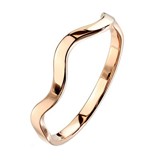 Paula & Fritz® stapelbarer Damen-Ring 3mm Silber Gelb-Gold Rosé-Gold Bunt Gewundene Linie Freundschafts-Ring Partner-Ring Edelstahl 316L R-M6928R_90 von Paula & Fritz