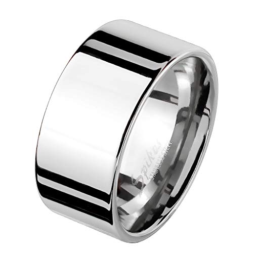 Paula & Fritz® Partnerring Silber hochglänzend Glatte Fläche Freundschafts-Ring Damen-Ring Herrenring Verlobungs-Ring Edelstahl Chirurgenstahl 316L R-M6542S_130 von Paula & Fritz
