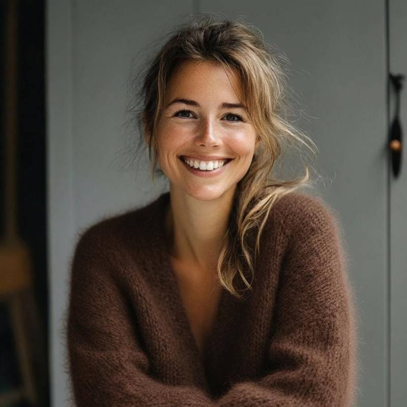 Mohair Strickjacke, Cardigan, Jacke Handgestrickt Handmade One Size Braun Cardigan von PaulaCashmere