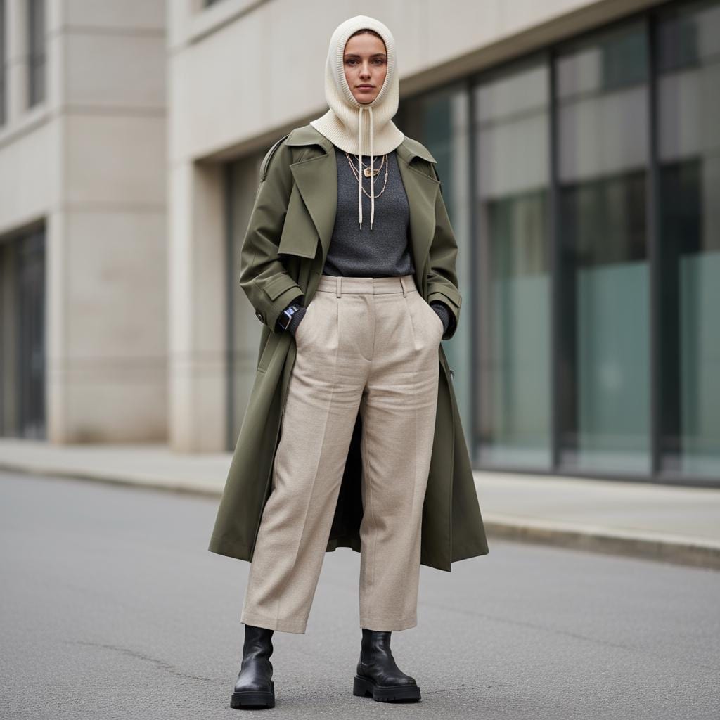 strick Balaklava Damen Herren | Winter Kapuze Bequeme Gestrickte Hood in Beige, Braun, Grau, Schwarz von PaulaCashmere