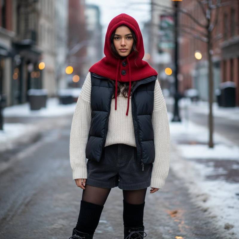 strick Balaklava Damen Herren | Winter Kapuze Bequeme Gestrickte Hood in Beige, Braun, Grau, Schwarz von PaulaCashmere