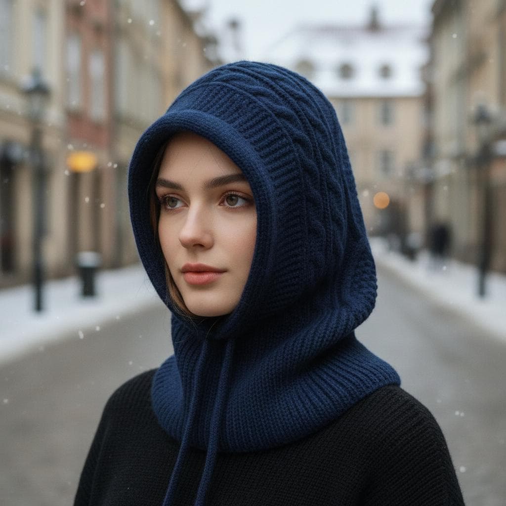 strick Balaklava Damen Herren | Winter Kapuze Bequeme Gestrickte Hood in Beige, Braun, Grau, Schwarz von PaulaCashmere