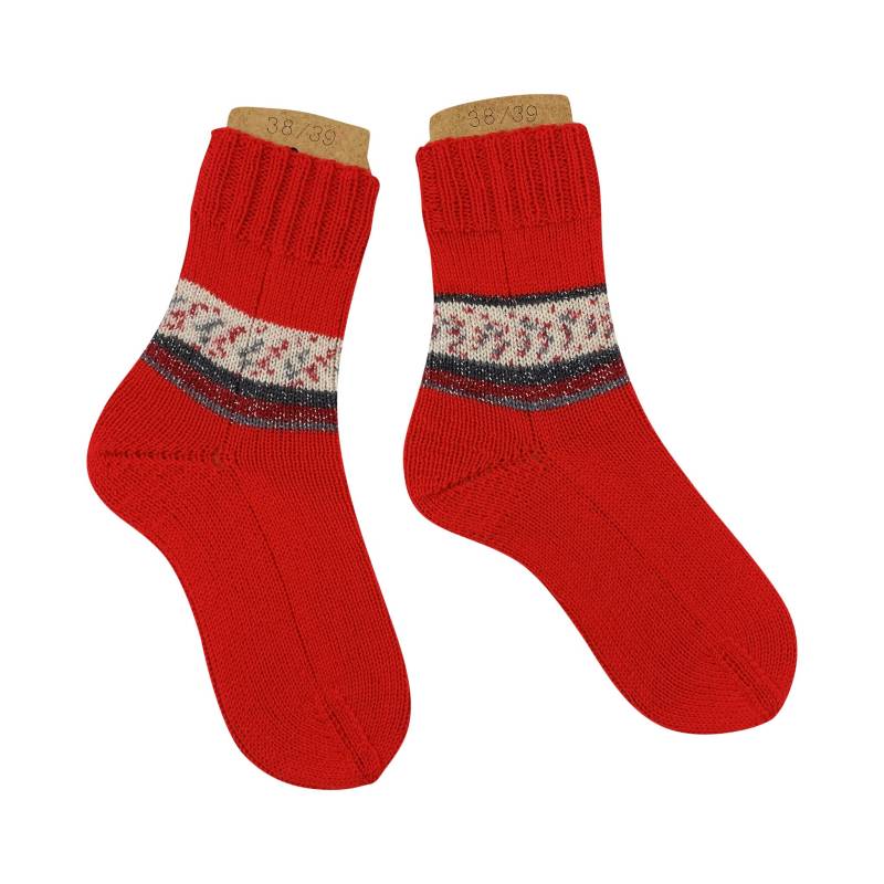 Handgestrickte Stricksocken Rot Weihnachtlich Mit Glitzer Grau/Weiß Größe 38/39 Handgestrickte Stricksocken Rot Weihnachtlich Mit Glitzer Grau/Weiß Größe 38/39 von PaulaRosaHandmade