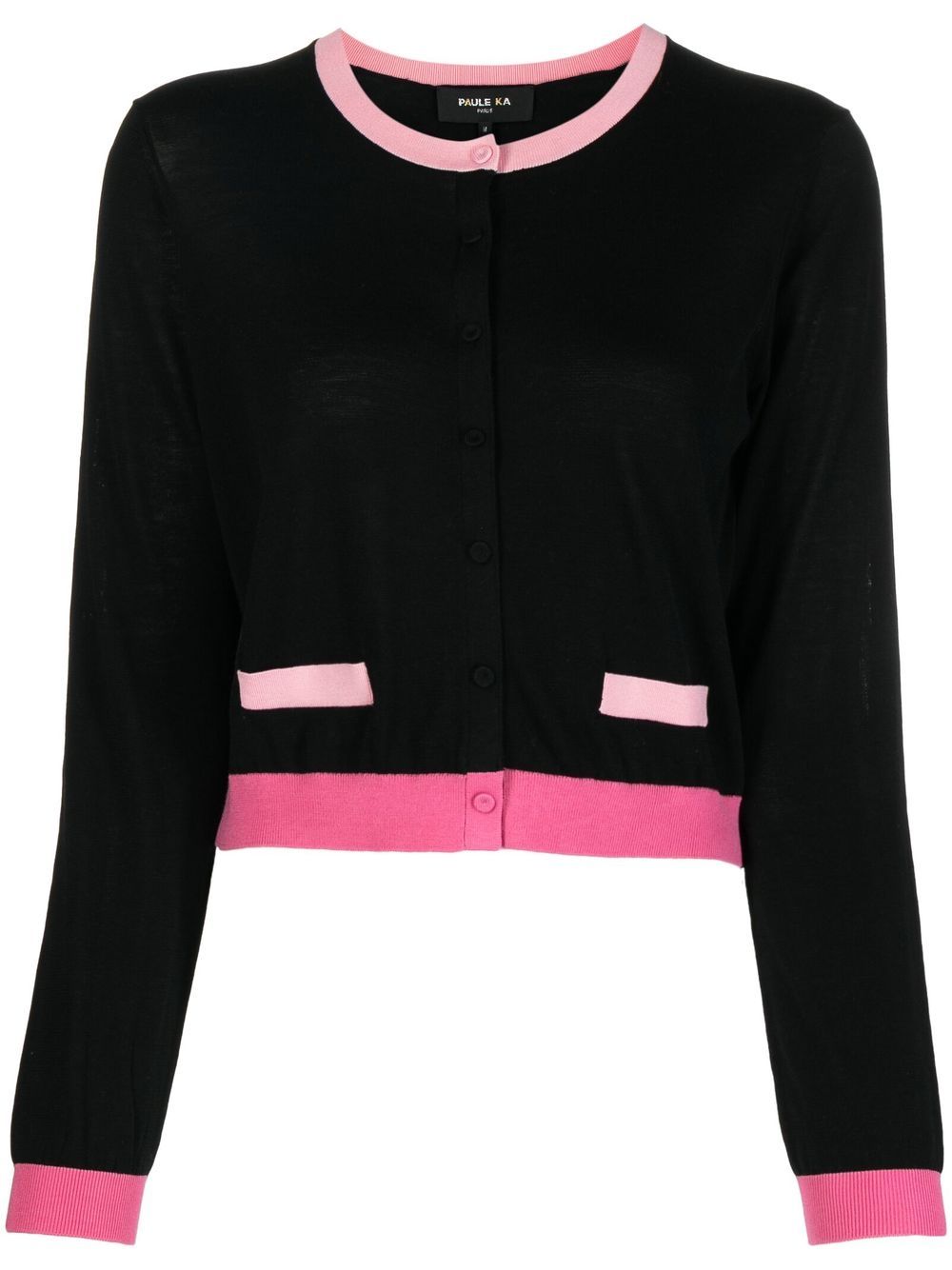 Paule Ka Cardigan in Colour-Block-Optik - Schwarz von Paule Ka