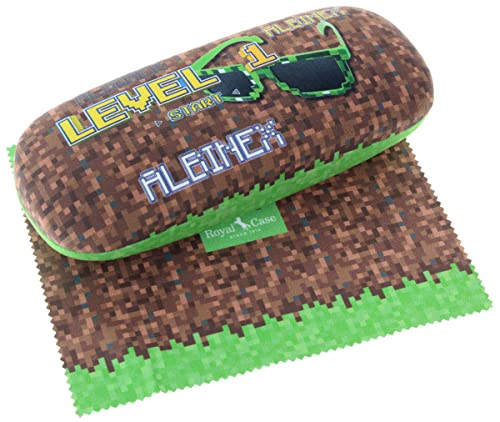 Paule & Knopf Cooles Kinder - Hartschalenetui Braun/Grün Level 1 mit Microfasertuch ALBINEX von Paule & Knopf