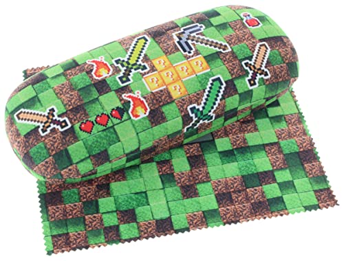 Paule & Knopf Cooles Kinder - Hartschalenetui Bunt/Schwerter mit Microfasertuch von Paule & Knopf