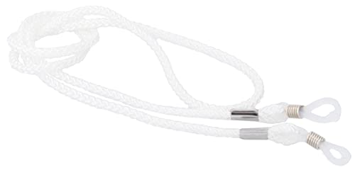 Paule & Knopf Hochwertig gewobenes Nylon - Brillenband V38179 mit einstellbaren Silikonschlaufen in Weiß von Paule & Knopf