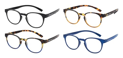 Paule & Knopf Moderne Lesebrille MNR1 aus hochwertigem Kunststoff mit Federscharnier und praktischer Nackenhalterfunktion Havanna-Orange +1,50 dpt von Paule & Knopf