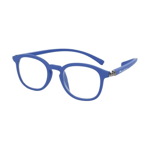 Paule & Knopf Praktische Montana Lesebrille MNR4 mit hochwertigem Federscharnier und Nackenhalterfunktion Blau +3,00 dpt von Paule & Knopf