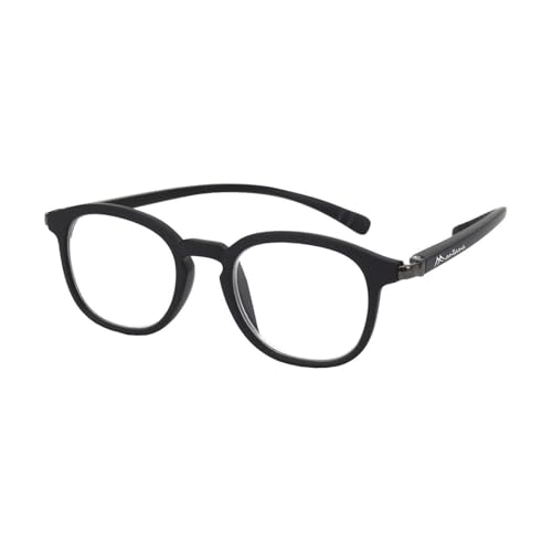 Paule & Knopf Praktische Montana Lesebrille MNR4 mit hochwertigem Federscharnier und Nackenhalterfunktion Schwarz +2,50 dpt von Paule & Knopf