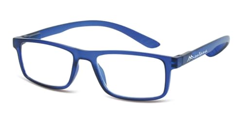 Paule & Knopf Schlichte Montana Lesebrille MNR3 mit hochwertigem Federscharnier und Nackenhalterfunktion aus Kunststoff Blau +3,50 dpt von Paule & Knopf