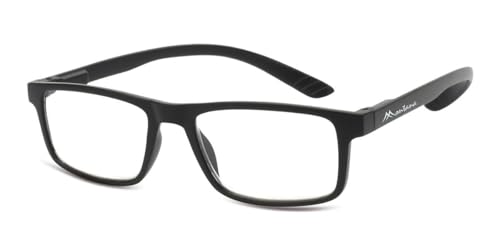 Paule & Knopf Schlichte Montana Lesebrille MNR3 mit hochwertigem Federscharnier und Nackenhalterfunktion aus Kunststoff Schwarz +3,00 dpt von Paule & Knopf