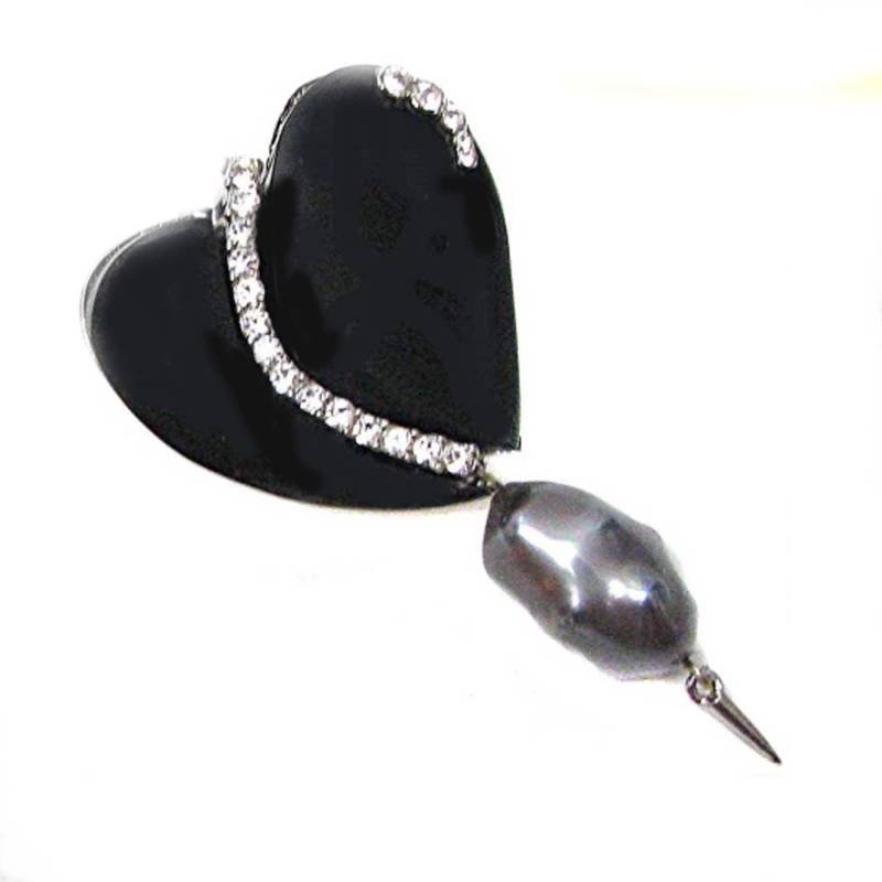 Herzanhänger, Signiert Christian Lacroix, Harzherz, Paulettevintage-Schmuck von PauletteVintage