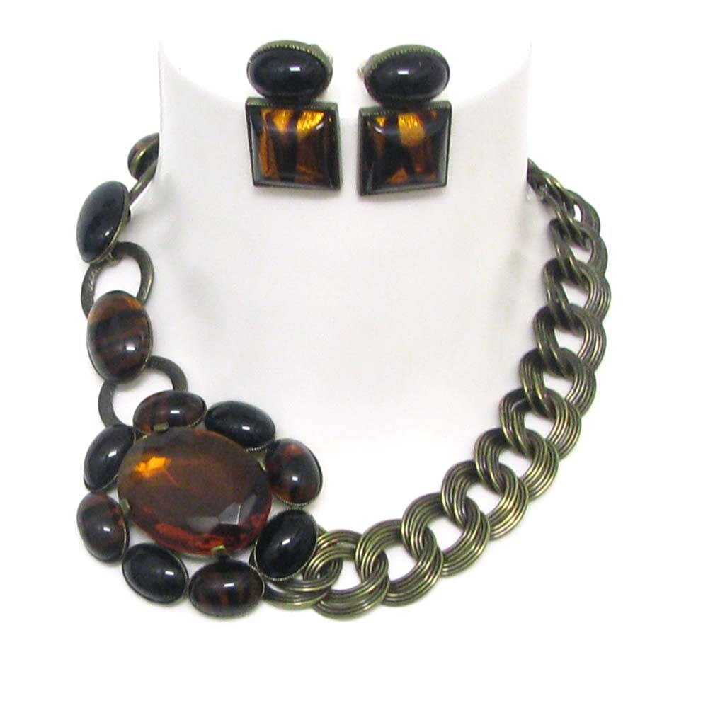 Phillipe Ferradis Set, Halskette Und Ohrclips, Paulettevintage-Schmuck Phillipe Ferradis Set, Halskette Und Ohrclips, Paulettevintage-Schmuck von PauletteVintage