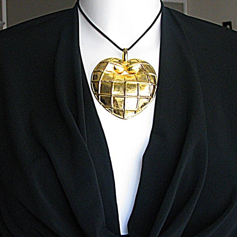 Wichtiges Rochas-Herz, Vergoldet, Paulettevintage-Schmuck von PauletteVintage